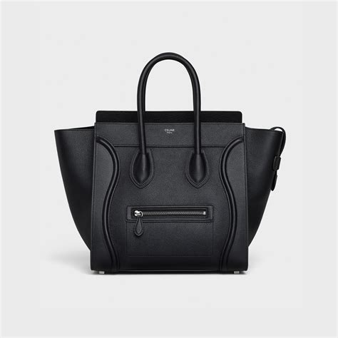 celine mini drummed leather|Micro Luggage handbag in drummed calfskin .